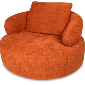 Orange Fabric Accent Chair