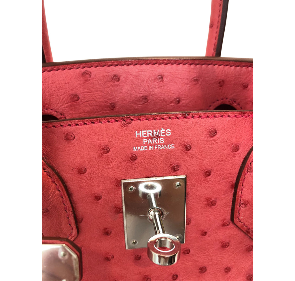 Hermes Birkin 30 Ostrich Bougainvillea - Image 7