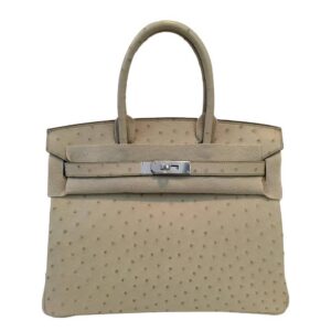 Hermes Birkin 30 Parchemin Ostrich Palladium Hardware