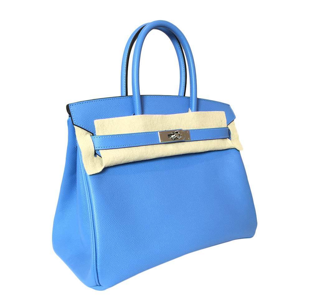 Hermès Birkin 30 Bag Blue Paradise PHW - Image 7