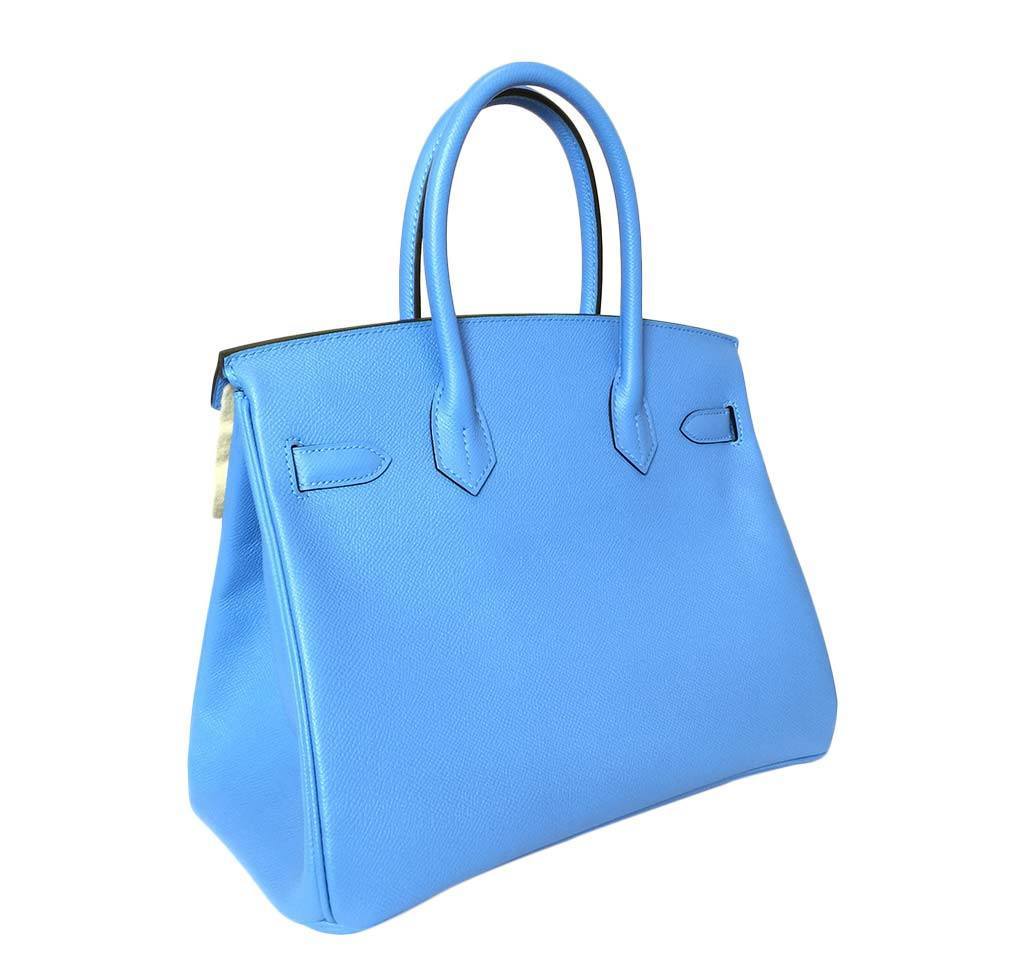 Hermès Birkin 30 Bag Blue Paradise PHW - Image 4