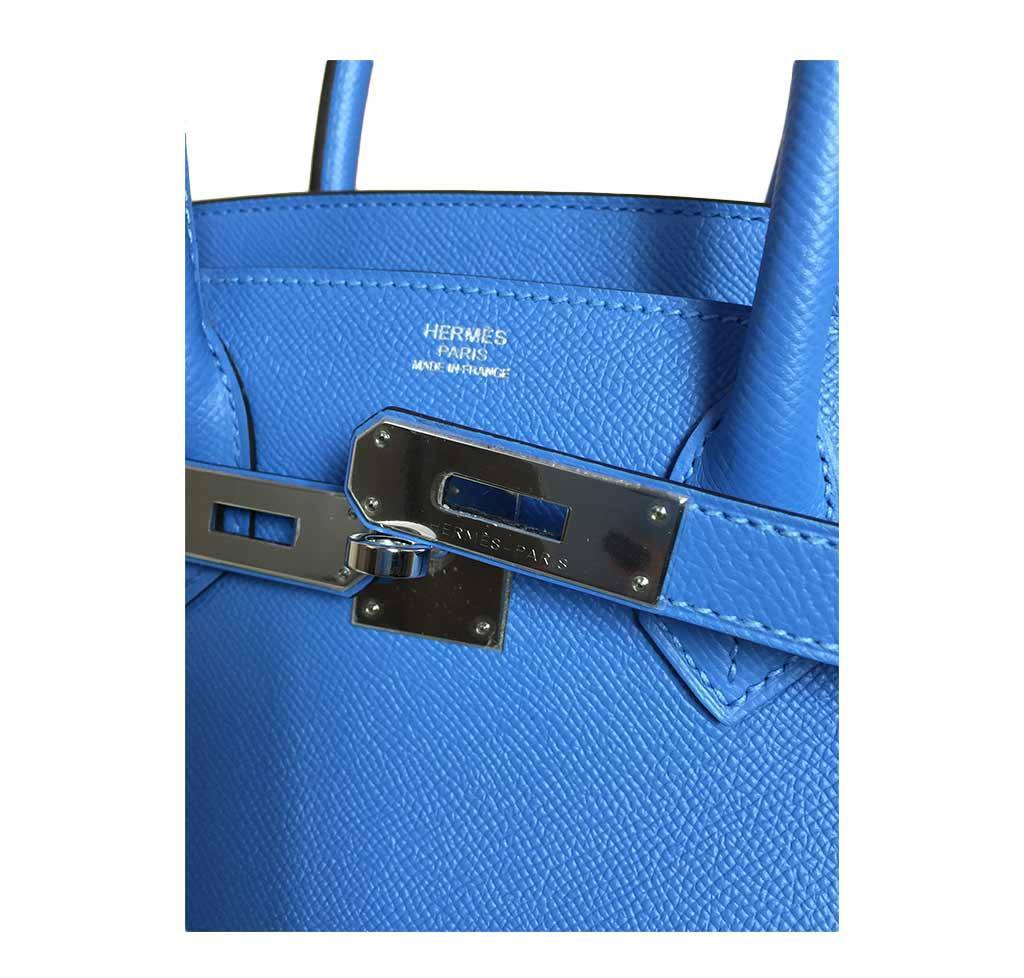 Hermès Birkin 30 Bag Blue Paradise PHW - Image 10