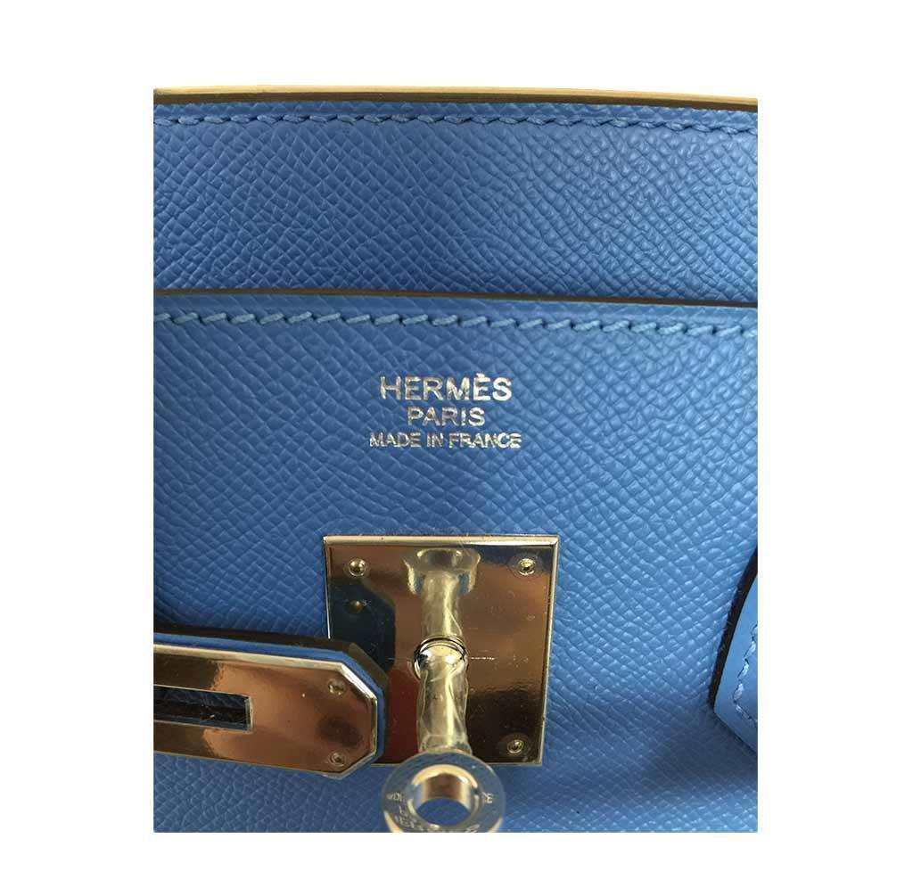 Hermès Birkin 30 Bag Blue Paradise PHW - Image 9