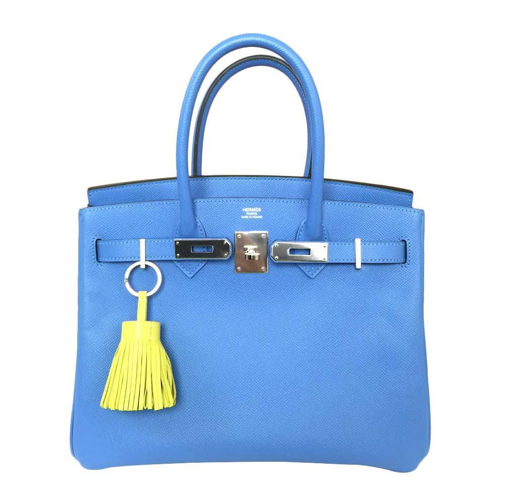 Hermès Birkin 30 Bag Blue Paradise PHW - Image 3