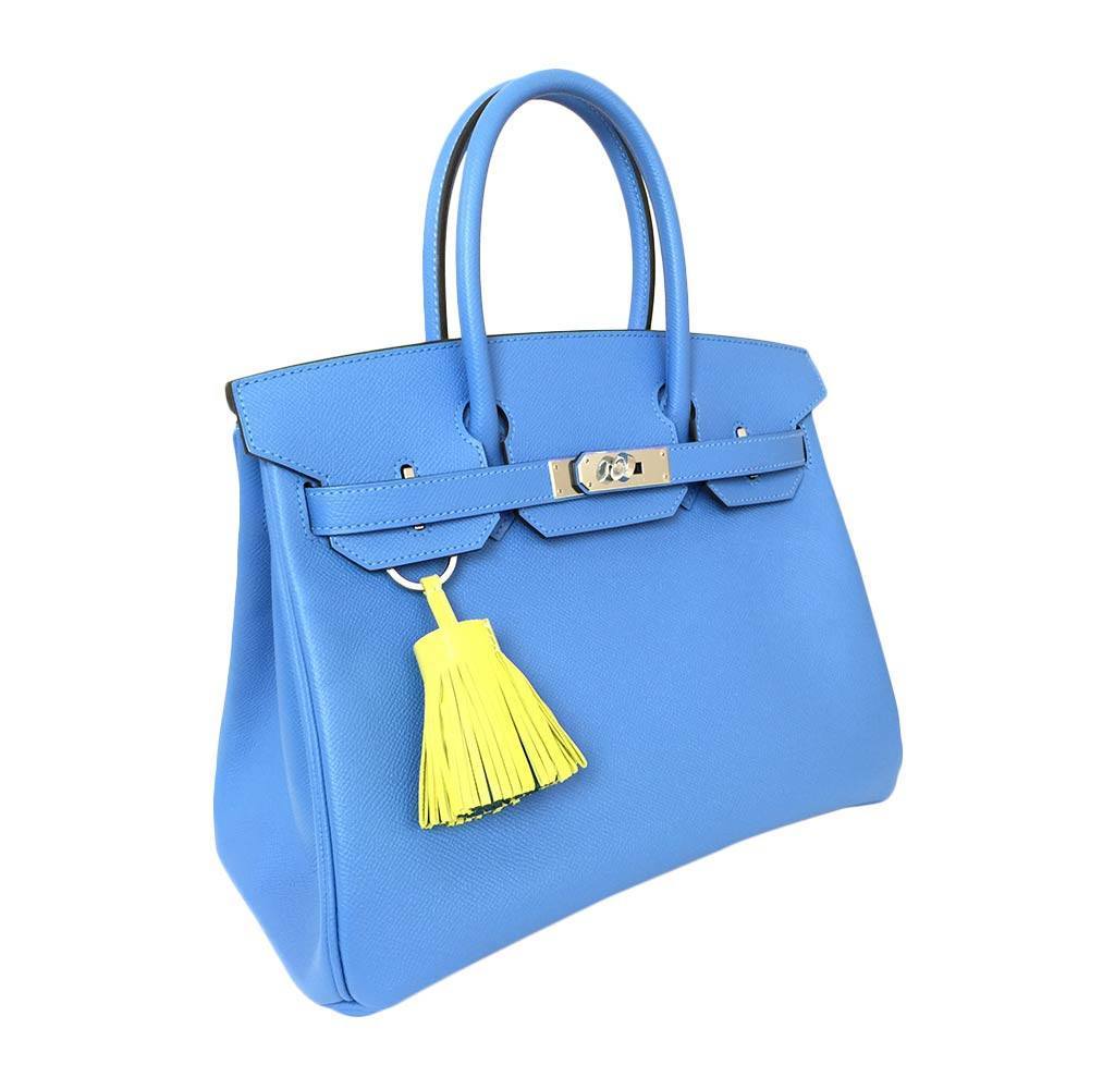 Hermès Birkin 30 Bag Blue Paradise PHW - Image 2