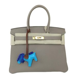 Hermes Birkin 30 Gris Tourterelle Clemence Leather Gold Hardware