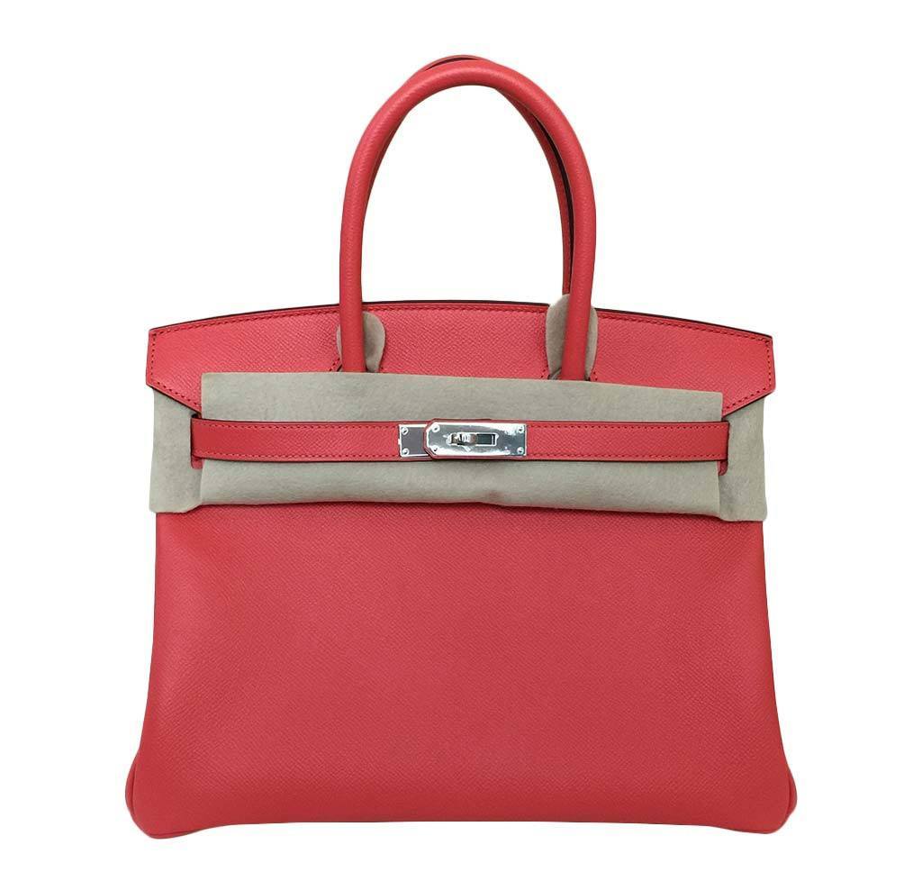 Hermes Birkin 30 Rose Jaipur Epsom Leather Palladium Hardware - Image 4