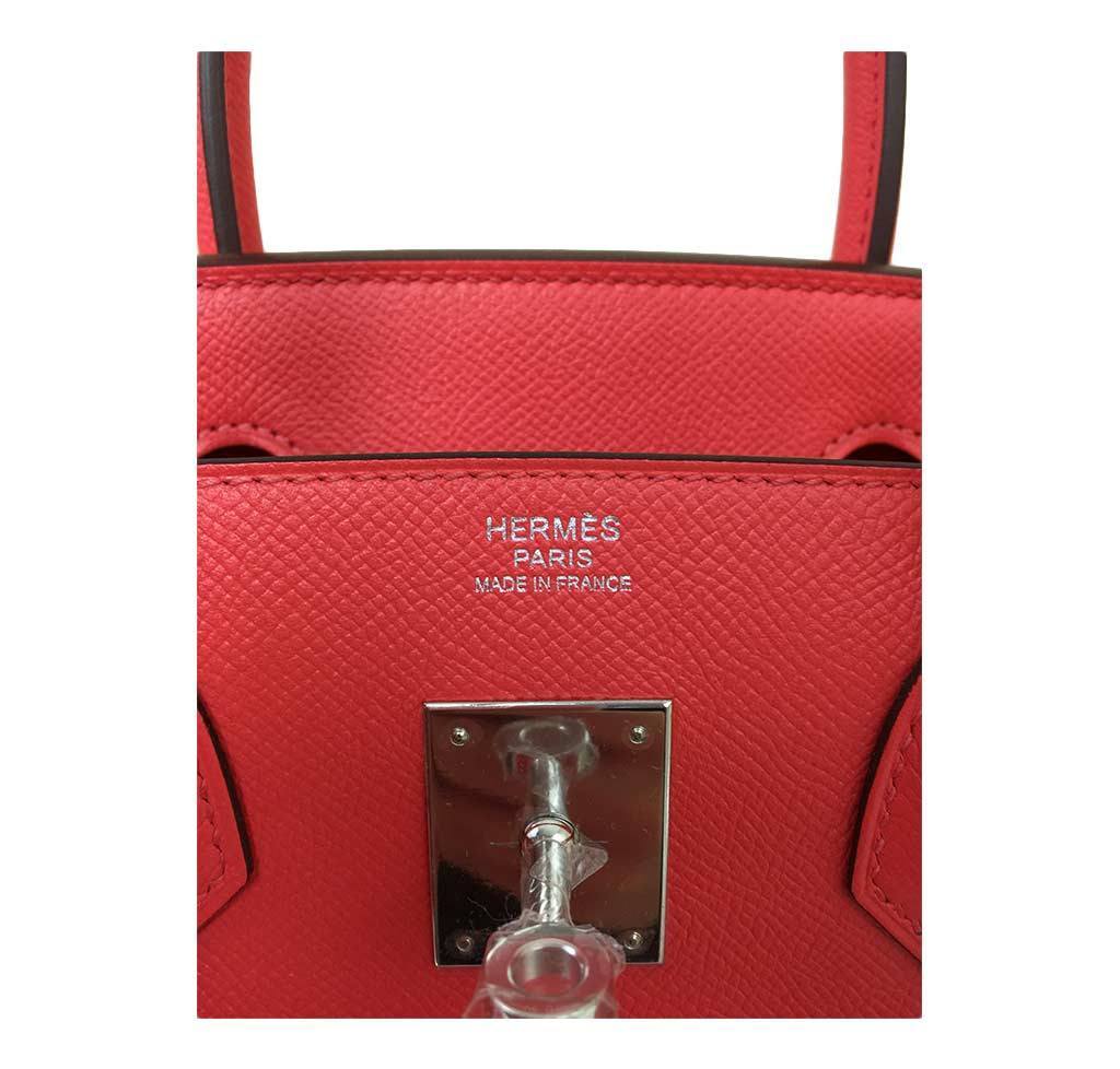 Hermes Birkin 30 Rose Jaipur Epsom Leather Palladium Hardware - Image 7