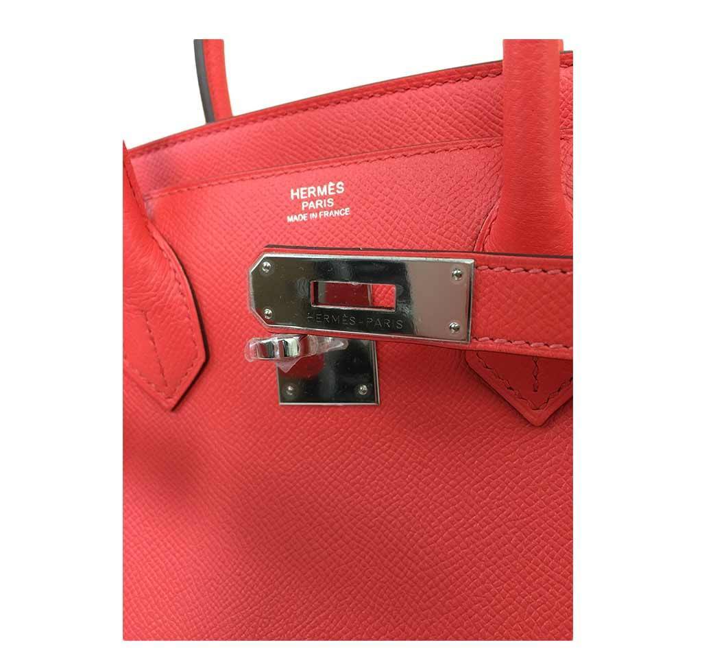 Hermes Birkin 30 Rose Jaipur Epsom Leather Palladium Hardware - Image 8