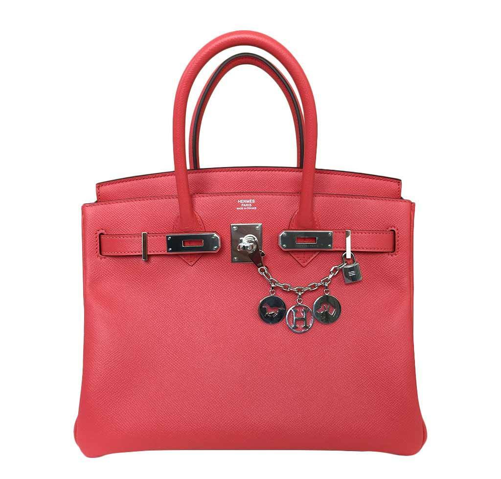 Hermes Birkin 30 Rose Jaipur Epsom Leather Palladium Hardware - Image 2