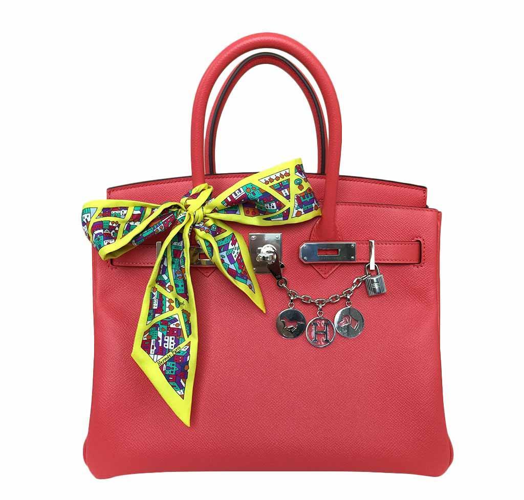 Hermes Birkin 30 Rose Jaipur Epsom Leather Palladium Hardware - Image 3