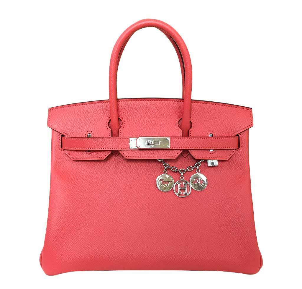 Hermes Birkin 30 Rose Jaipur Epsom Leather Palladium Hardware