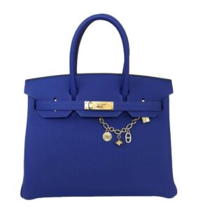 Hermes Birkin 30 Blue Electrique Togo Leather Gold Hardware
