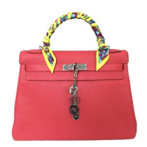 Hermes Kelly 32 Rouge Pivoine Clemence Leather Palladium Hardware