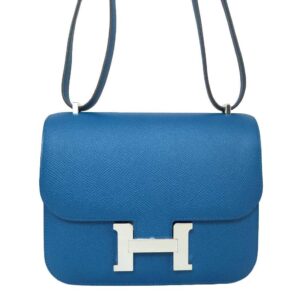 Hermes Constance 18 Blue Izmir Epsom Leather Palladium Hardware