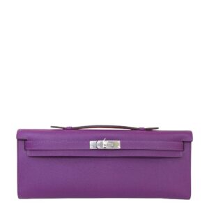 Hermes Kelly Cut Anemone Epsom Leather Palladium Hardware