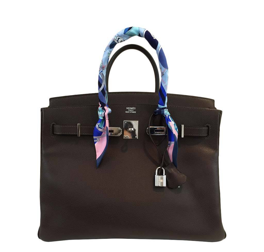Hermes Birkin 35 Cacao Epsom Leather Palladium Hardware - Image 2