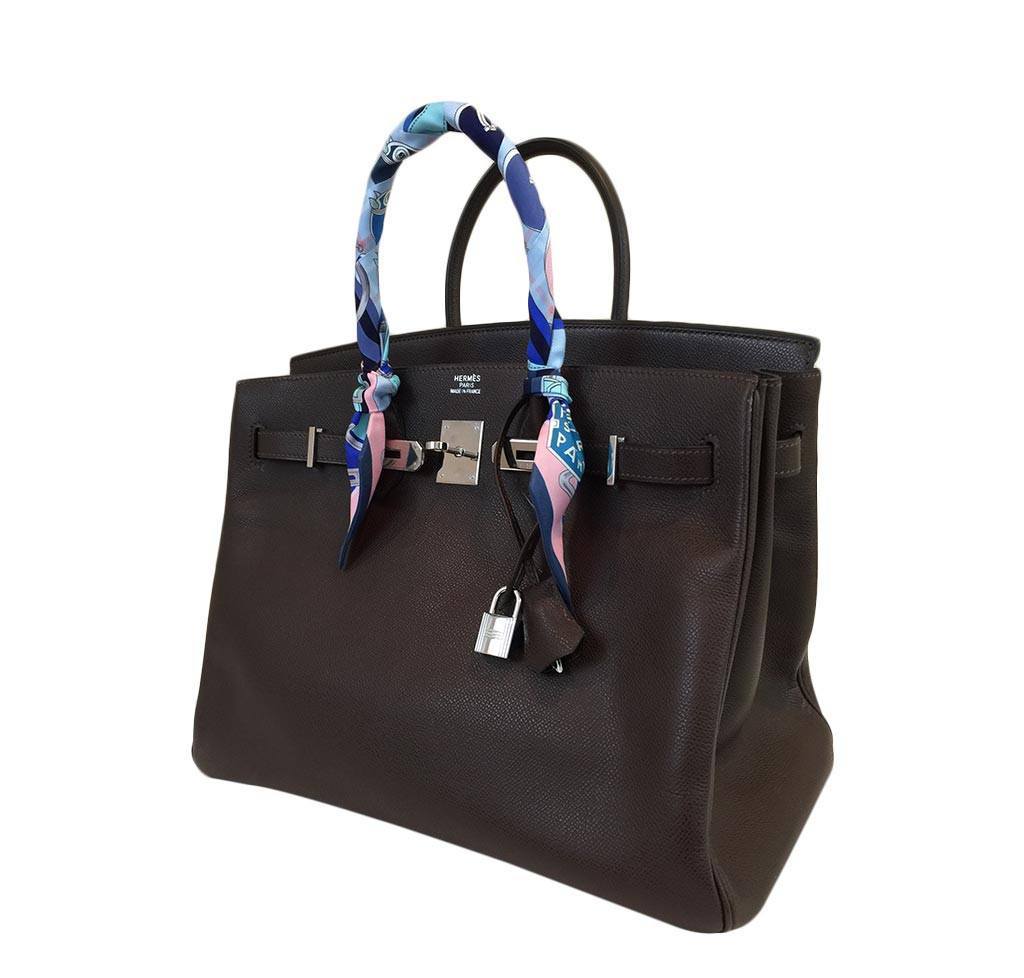Hermes Birkin 35 Cacao Epsom Leather Palladium Hardware - Image 3