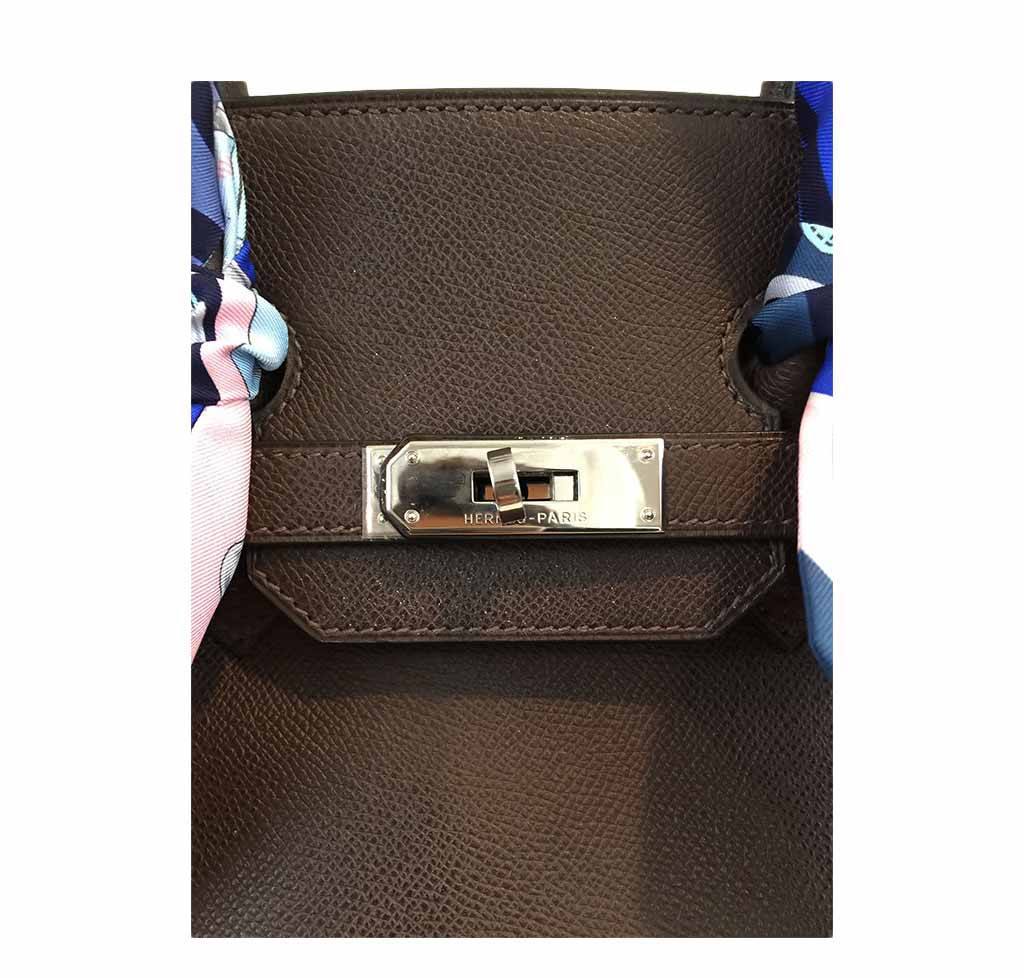 Hermes Birkin 35 Cacao Epsom Leather Palladium Hardware - Image 9