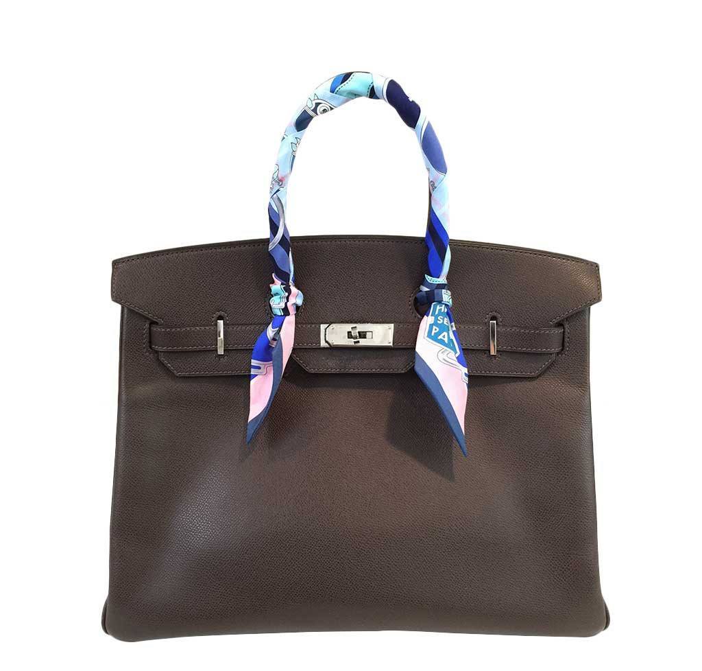 Hermes Birkin 35 Cacao Epsom Leather Palladium Hardware