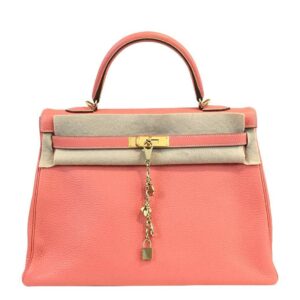 Hermes Kelly 35 Crevette Clemence Leather Gold Hardware