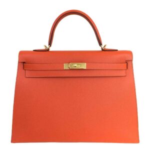 Hermes Kelly Sellier 35 Feu Epsom Leather Gold Hardware