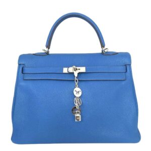 Hermes Kelly Retourne 35 Mykonos Togo Leather Palladium Hardware