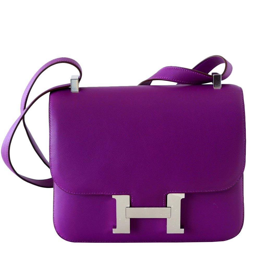 Hermes Constance 24 Anemone Swift Leather Palladium Hardware