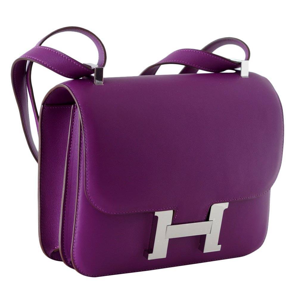Hermes Constance 24 Anemone Swift Leather Palladium Hardware - Image 3