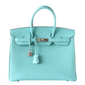 Hermes Birkin 35 Blue Atoll Togo Leather Palladium Hardware
