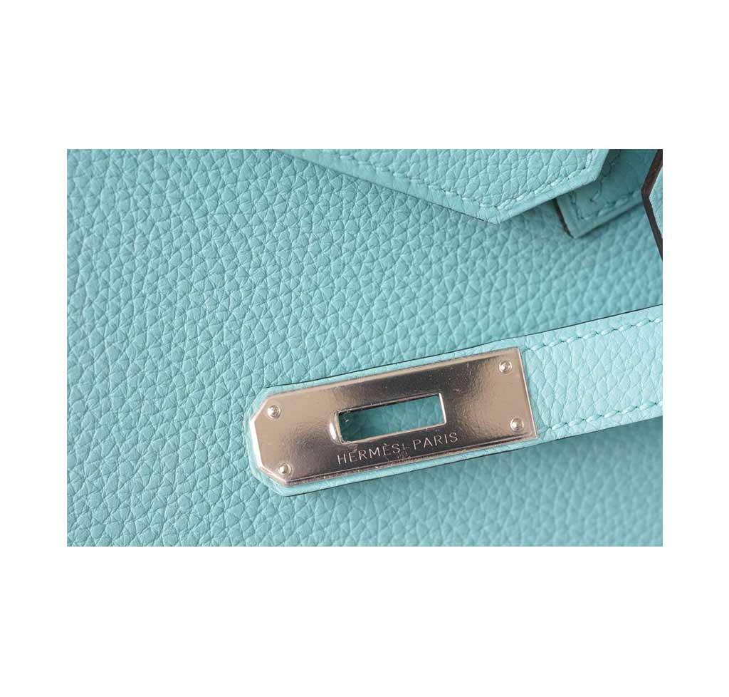Hermes Birkin 35 Blue Atoll Togo Leather Palladium Hardware - Image 5