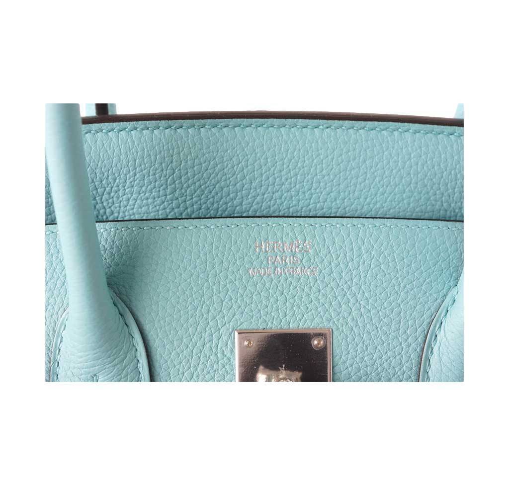 Hermes Birkin 35 Blue Atoll Togo Leather Palladium Hardware - Image 6