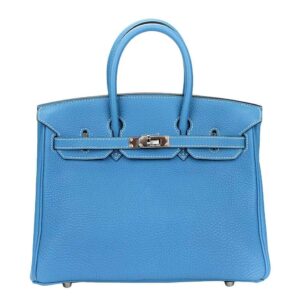 Hermes Birkin 25 Blue Jean Epsom Leather Palladium Hardware