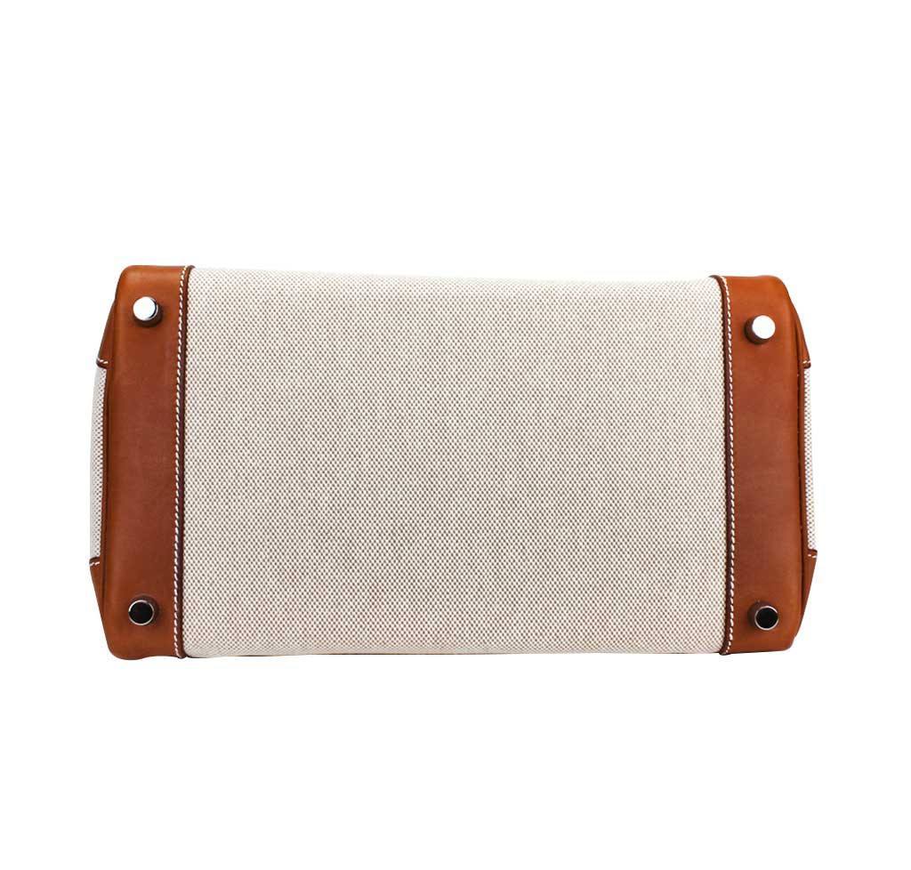Hermes Birkin 30 Toile Natural Barenia Leather Palladium Hardware Limited Edition - Image 5