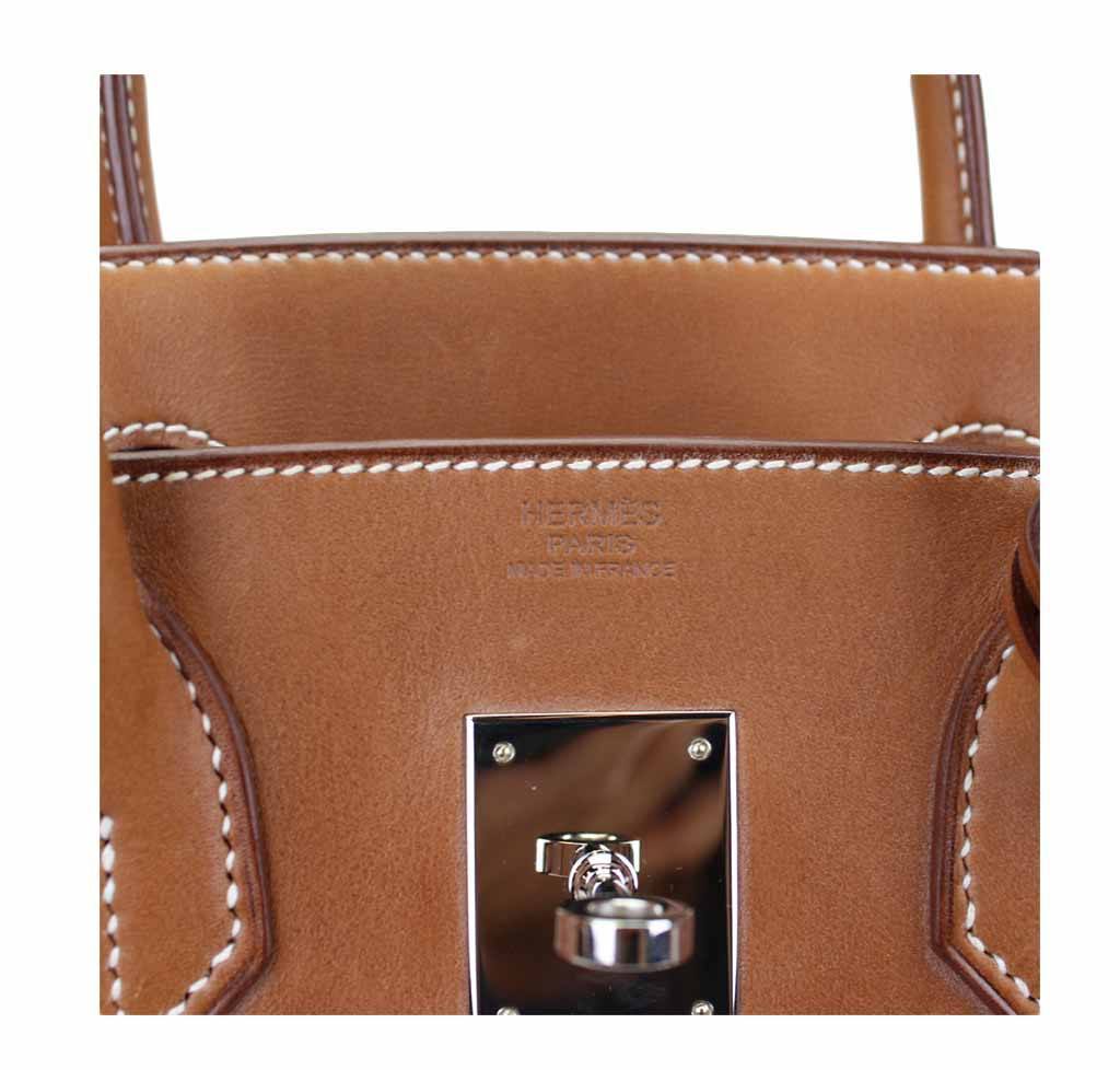 Hermes Birkin 30 Toile Natural Barenia Leather Palladium Hardware Limited Edition - Image 6