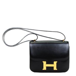 Hermes Constance 18 Black Box Leather Gold Hardware
