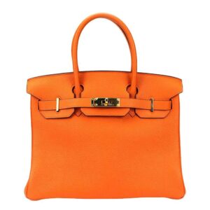 Hermes Birkin 30 Orange Togo Leather Palladium Hardware