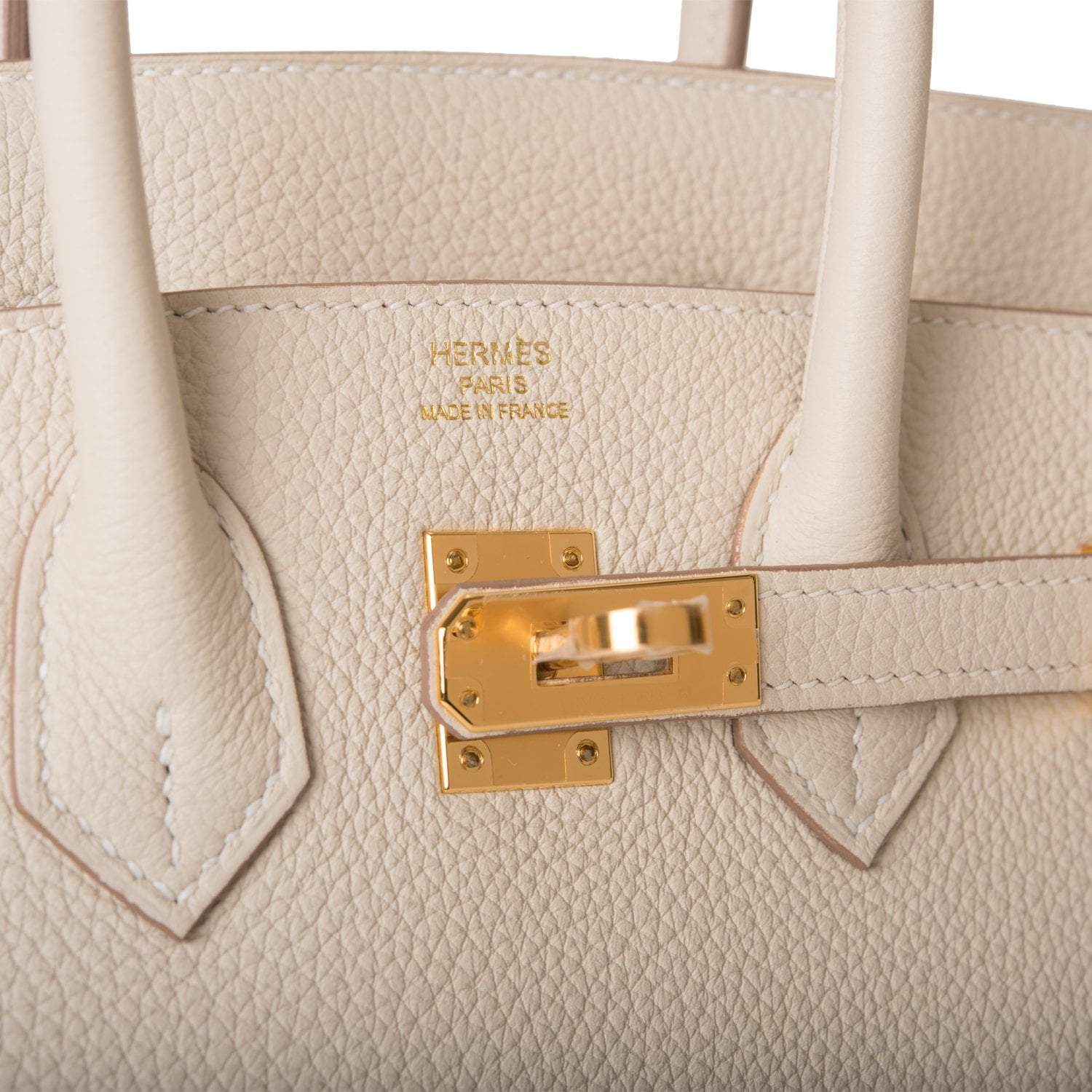 Hermes Birkin 25 Craie Togo Gold Hardware - Image 7