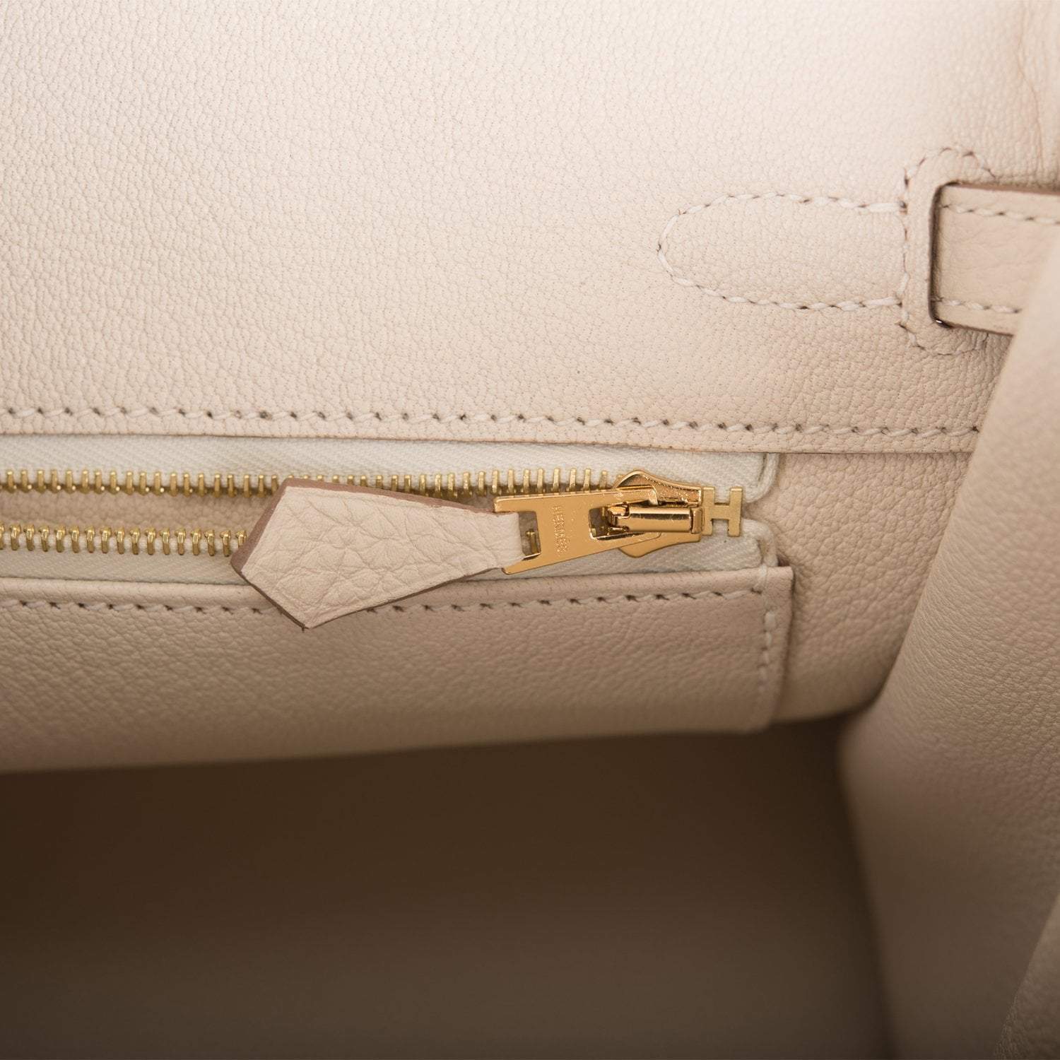 Hermes Birkin 25 Craie Togo Gold Hardware - Image 9