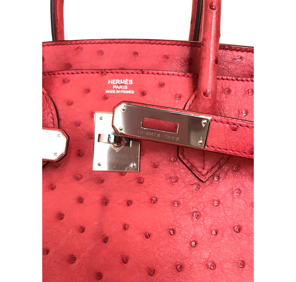 Hermes Birkin 30 Ostrich Bougainvillea - Image 5