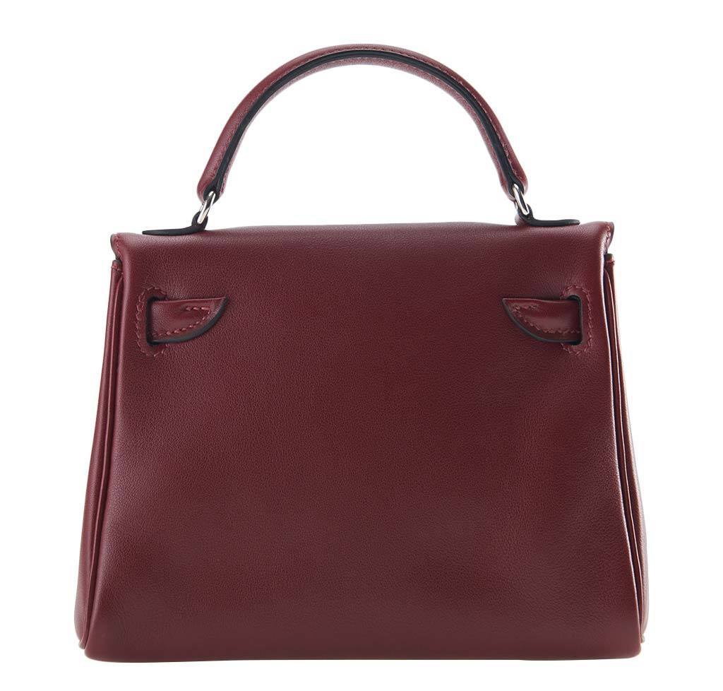 Hermes Kelly Idole Rouge Gulliver Leather Palladium Hardware - Image 3