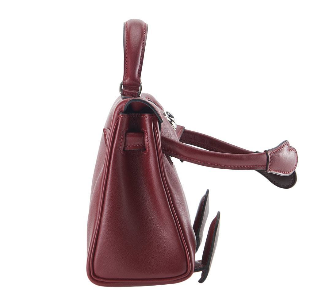 Hermes Kelly Idole Rouge Gulliver Leather Palladium Hardware - Image 8