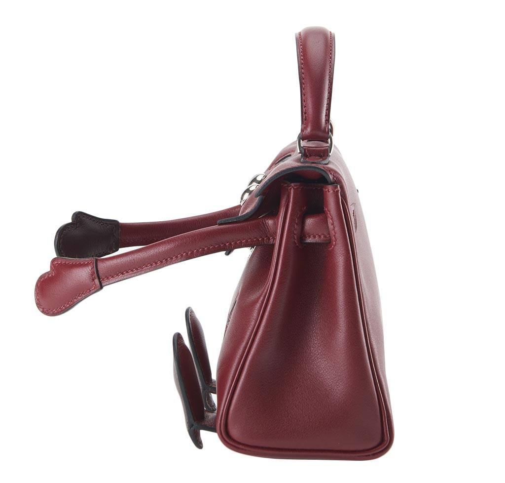Hermes Kelly Idole Rouge Gulliver Leather Palladium Hardware - Image 9