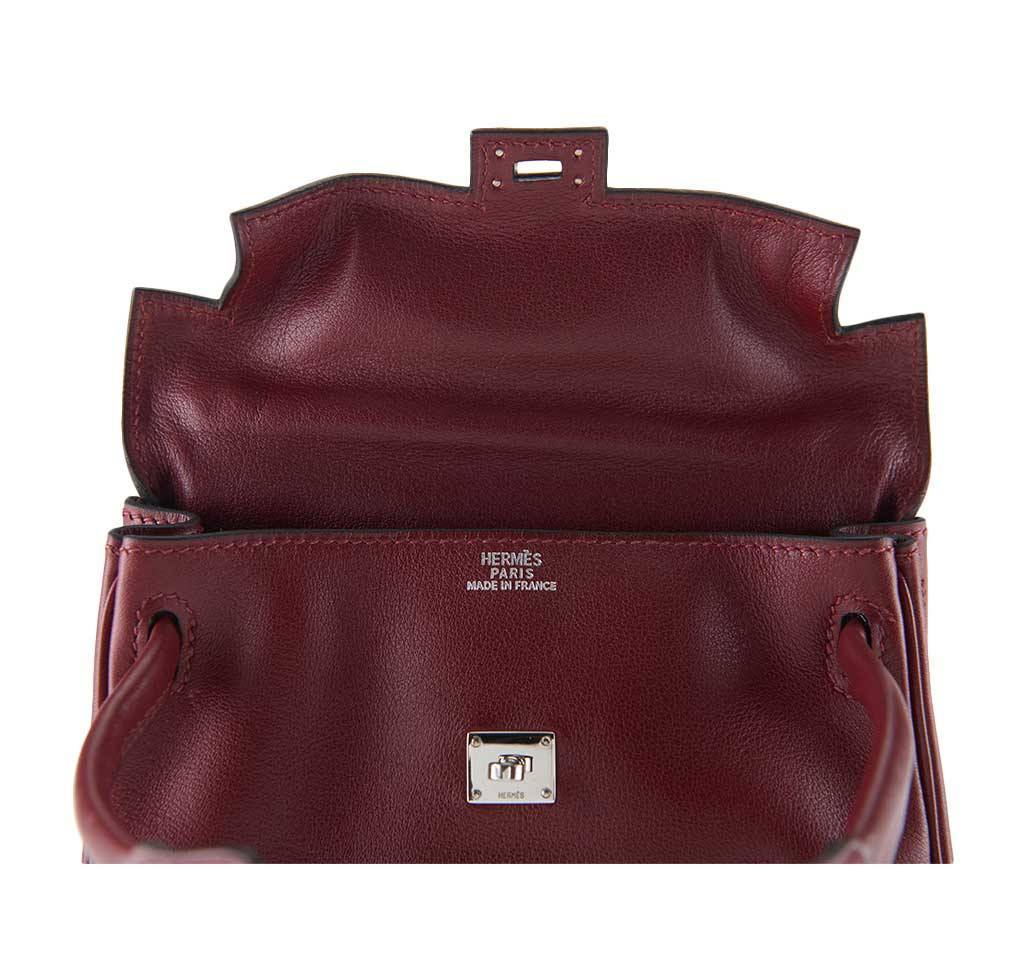 Hermes Kelly Idole Rouge Gulliver Leather Palladium Hardware - Image 11