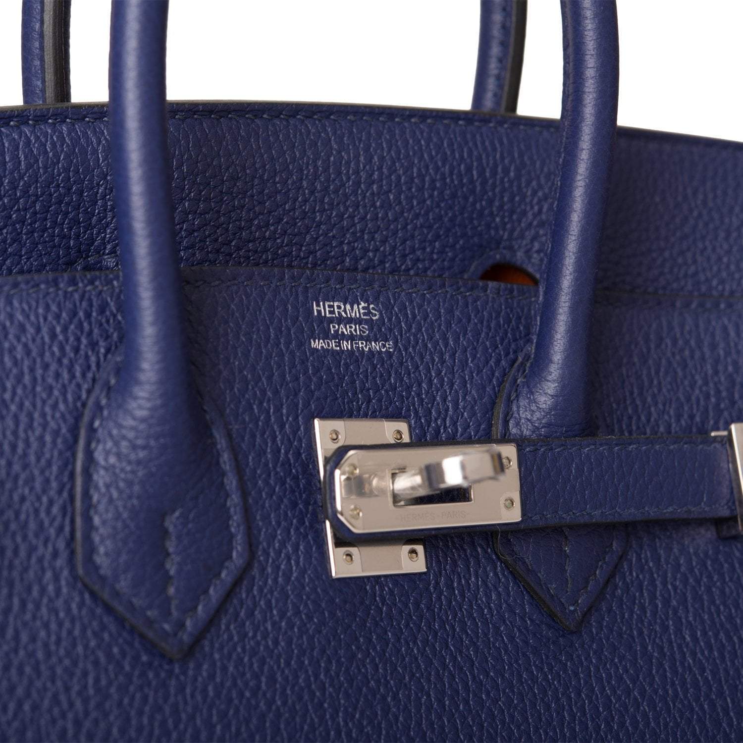 Hermes Bleu Encre Verso Togo Birkin 25cm Palladium Hardware - Image 8