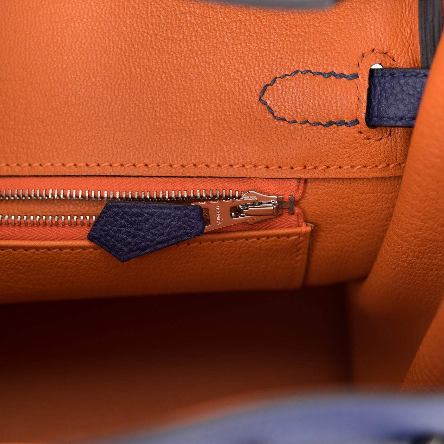 Hermes Bleu Encre Verso Togo Birkin 25cm Palladium Hardware - Image 2