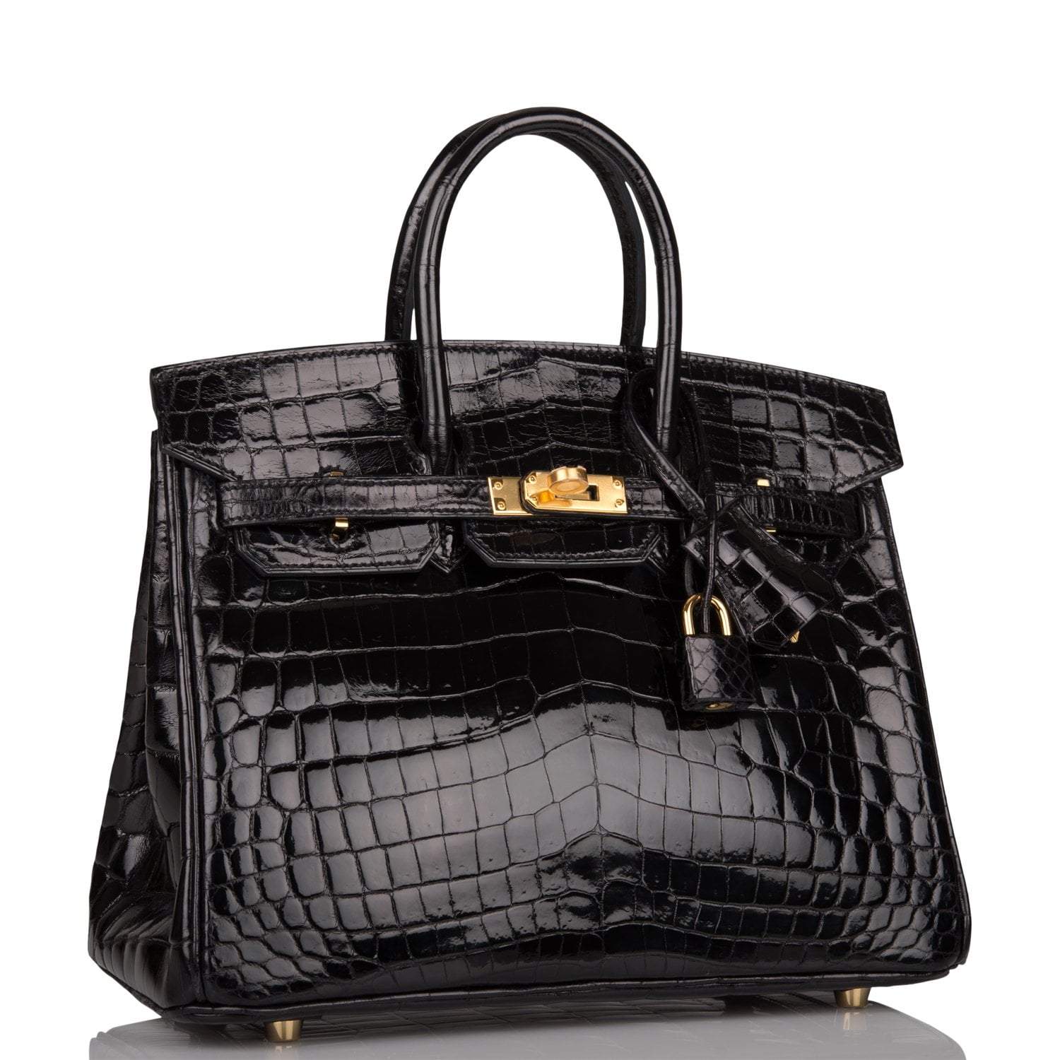 Hermes Black Shiny Niloticus Crocodile Birkin 25cm Gold Hardware - Image 2