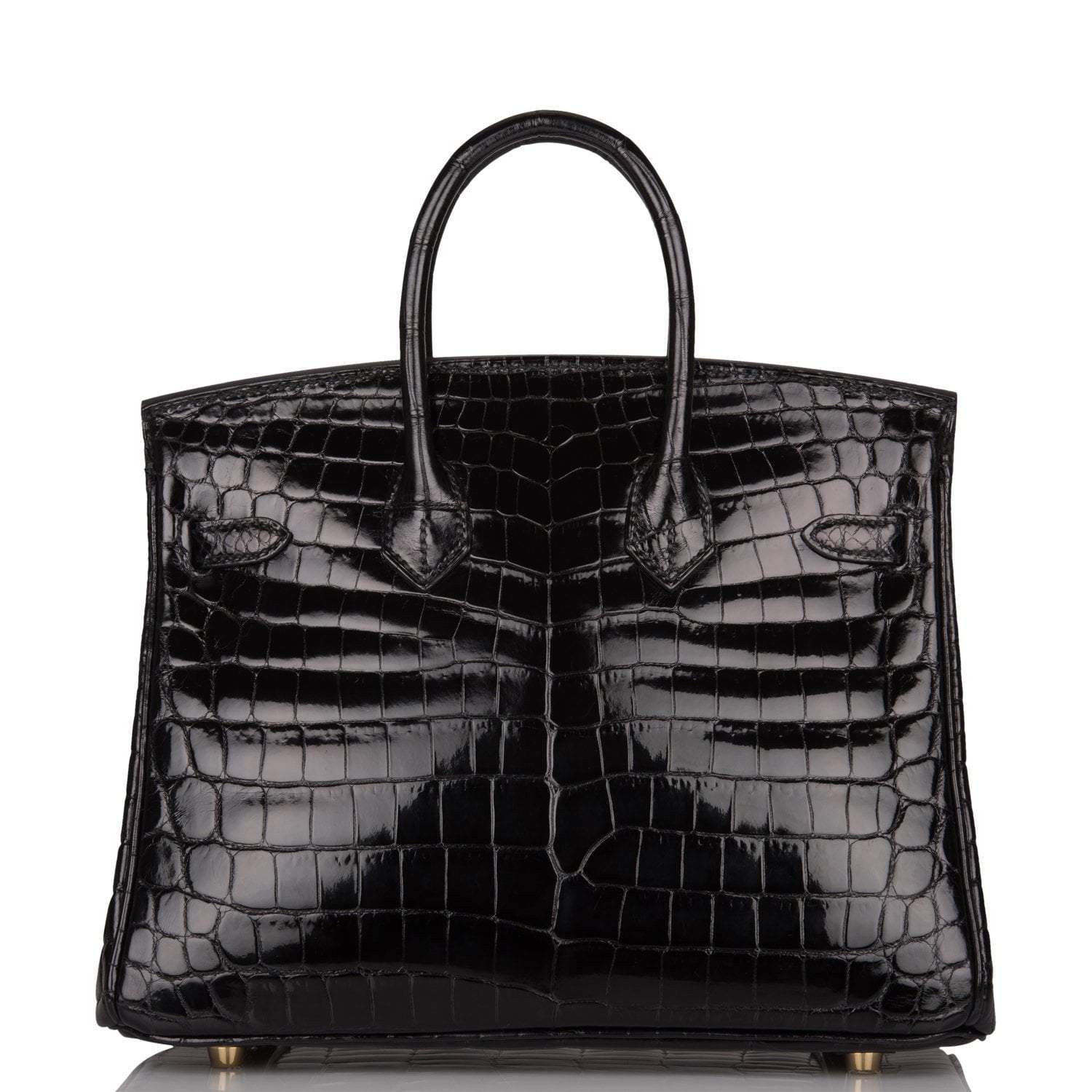 Hermes Black Shiny Niloticus Crocodile Birkin 25cm Gold Hardware - Image 4