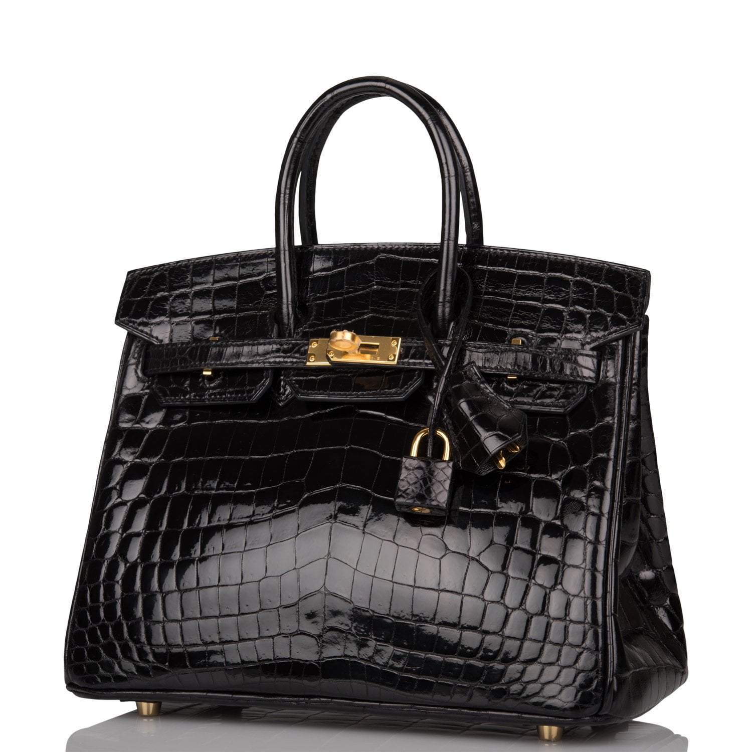 Hermes Black Shiny Niloticus Crocodile Birkin 25cm Gold Hardware - Image 5