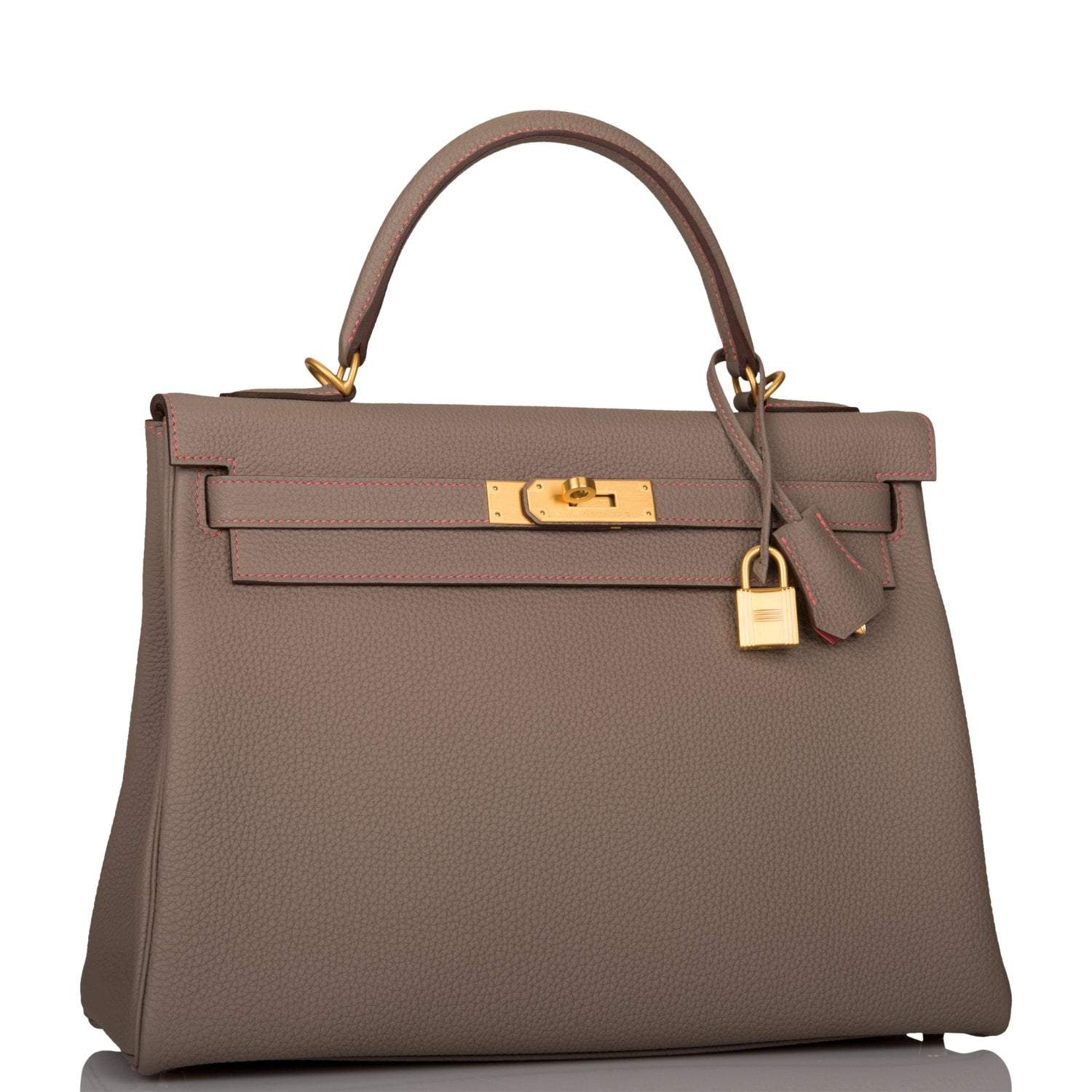 Hermes Horseshoe Stamp (HSS) Gris Asphalte Verso Togo Retourne Kelly 32cm Brushed Gold Hardware - Image 2